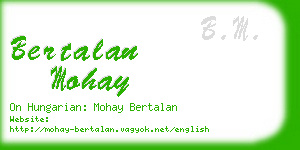 bertalan mohay business card